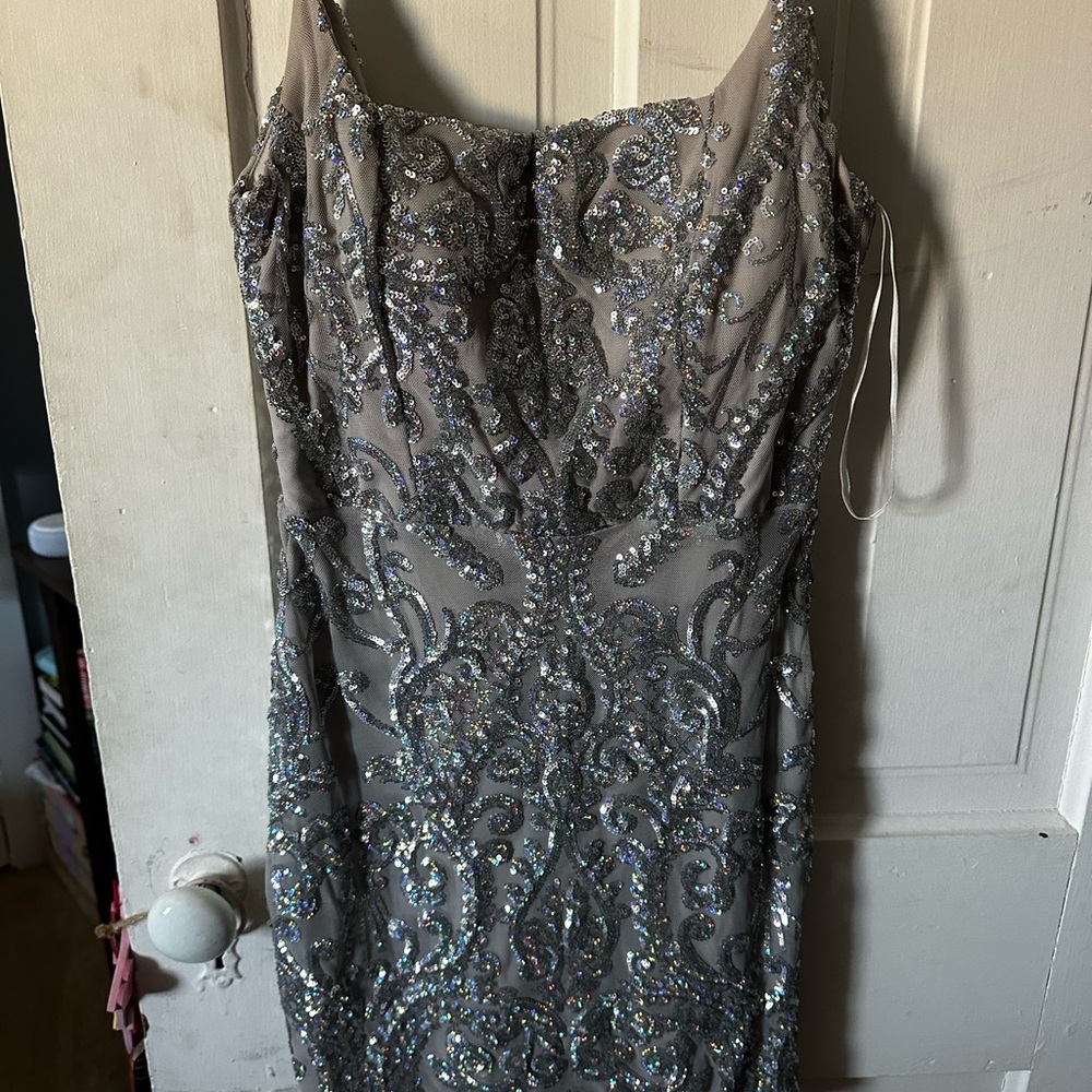 B Darlin Silver Sequin Mini Dress